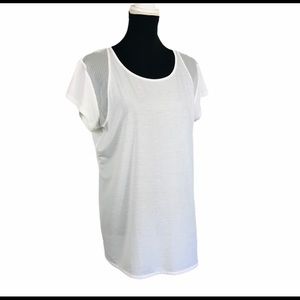ATHLETA White Short Sleeve Tee in SZ Large Tall